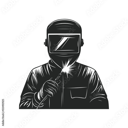 creative style welding icon logo design with welding vector on white background