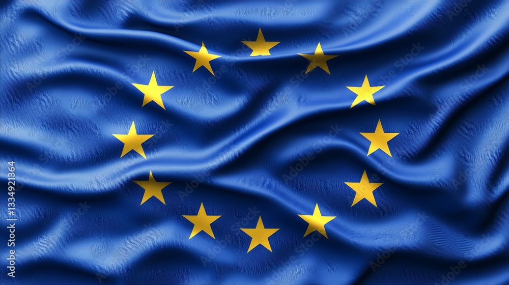 Waving EU flag, patriotic background Waving EU flag, patriotic background