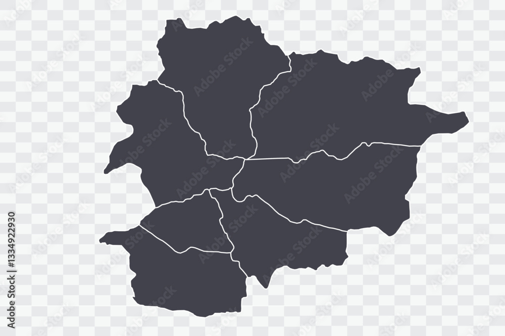 Obraz premium Andorra Map Anchor Color on White Background quality files Png