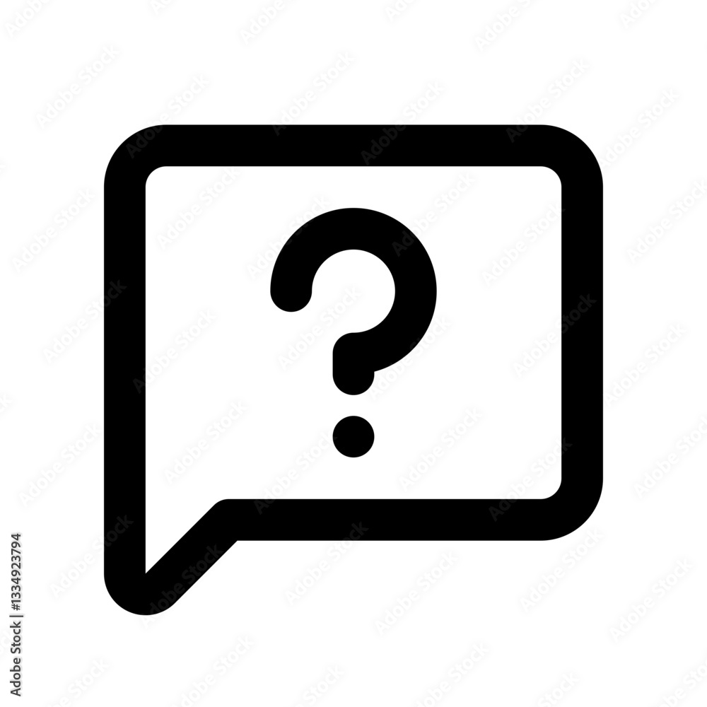 Question Simple Line Icon. Single icon, line vector icon Question Simple Line Icon. Single icon, line vector icon