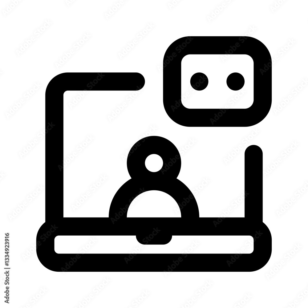 Video Consultation Simple Line Icon. Single icon, line vector icon Video Consultation Simple Line Icon. Single icon, line vector icon