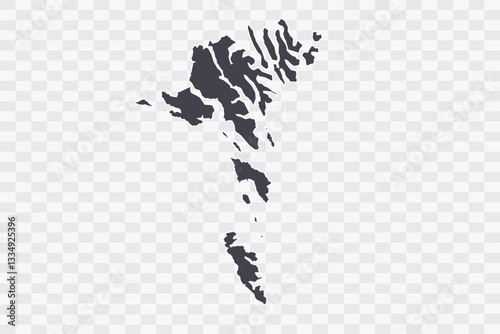 Faroe Islands Map Anchor Color on White Background quality files Png