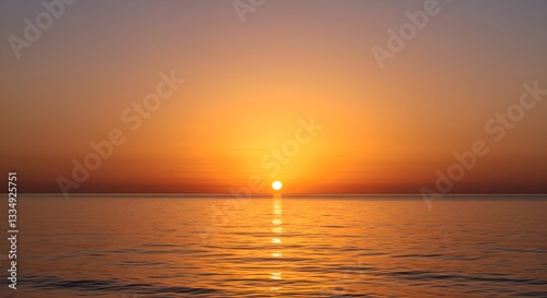 Breathtaking ocean sunset with warm orange, gold & pink hues – tranquil reflection