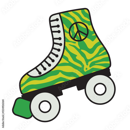 Summer Vibes Zebra Print Retro Roller Skate