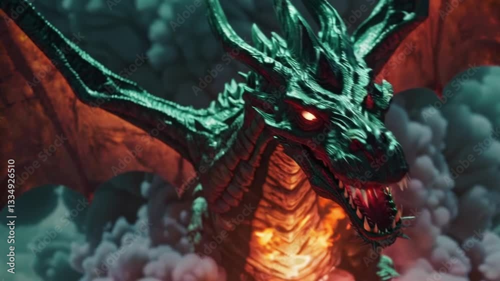 Fierce Green Dragon Fire