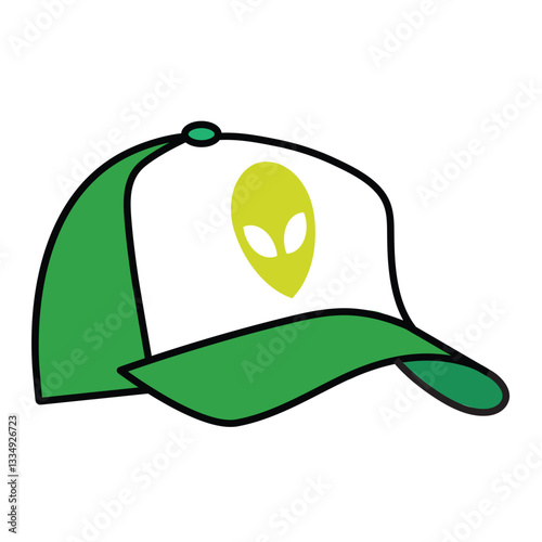 Summer Vibes Alien Trucker Hat Sticker