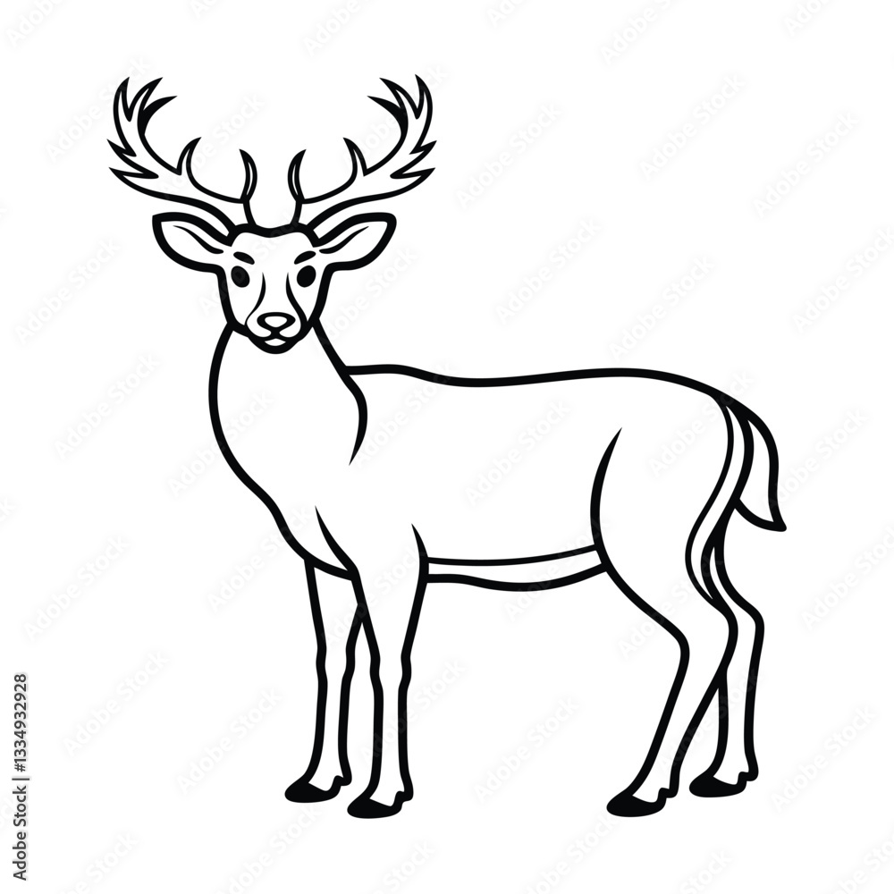 Elegant Deer Vector Line Art for Professional Design. Elegant Deer Vector Line Art for Professional Design.