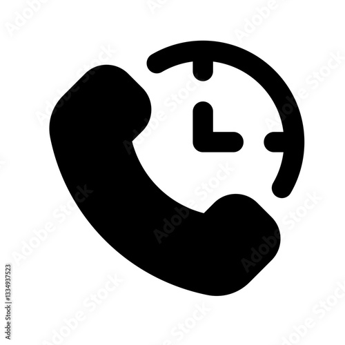 Call Duration Simple Glyph Icon. Single icon, glyph vector icon