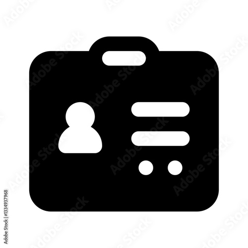 Name Tag Simple Glyph Icon. Single icon, glyph vector icon