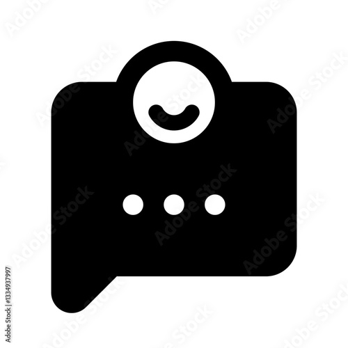 Satisfied Simple Glyph Icon. Single icon, glyph vector icon