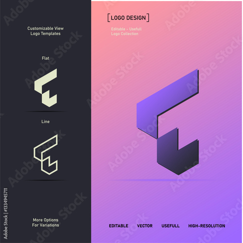 Futuristic T-Shaped Winged Logo – Geometric & Abstract Symbol in Gradient Purple – Modern Tech, Gaming, or Automotive Branding – High-Quality Vector Illustration for Business & Digital Identity