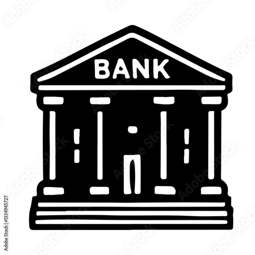 Bank icon silhouette icon vector design.