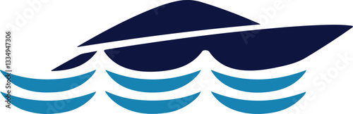 Stylish Teal and Navy Blue Water Waves Graphic