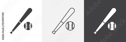 Baseball icons in Thin line black color. flat simple vector symbols illustration.