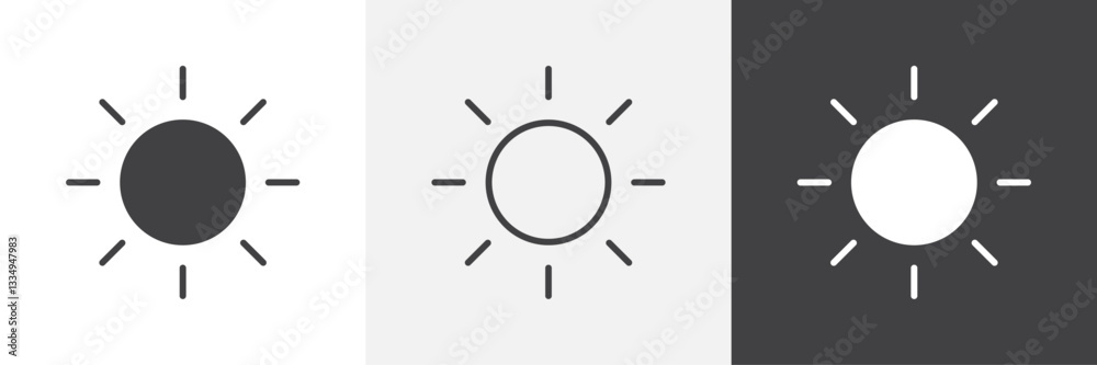 Brightness icons in Thin line black color. flat simple vector symbols illustration. Brightness icons in Thin line black color. flat simple vector symbols illustration.