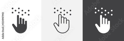 Braille icons in Thin line black color. flat simple vector symbols illustration.