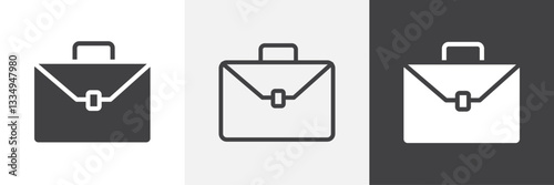 Briefcase icons in Thin line black color. flat simple vector symbols illustration.