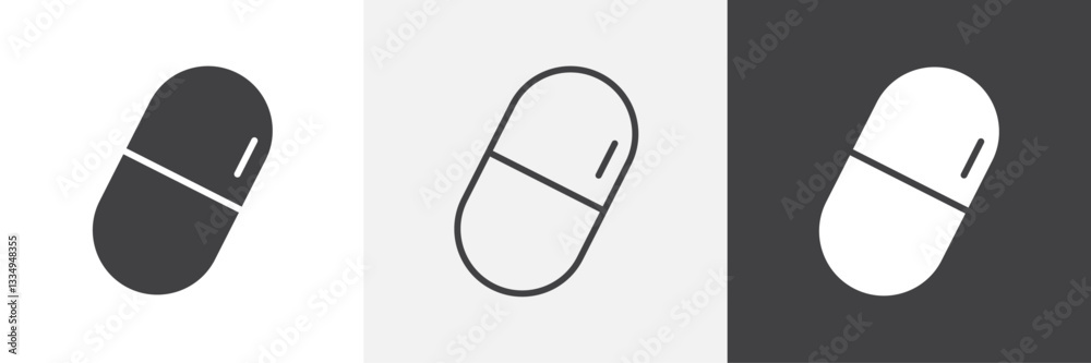 Capsules icons in Thin line black color. flat simple vector symbols illustration. Capsules icons in Thin line black color. flat simple vector symbols illustration.