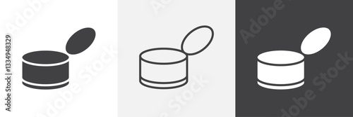 Canned food icons in Thin line black color. flat simple vector symbols illustration.