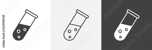 Chemical Tube icons in Thin line black color. flat simple vector symbols illustration.