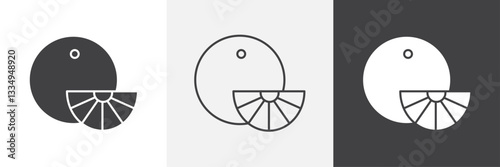 Citrus icons in Thin line black color. flat simple vector symbols illustration.