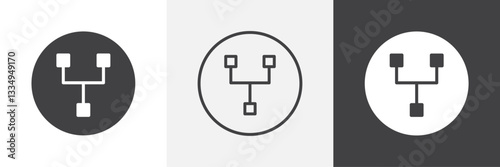Code Fork icons in Thin line black color. flat simple vector symbols illustration.