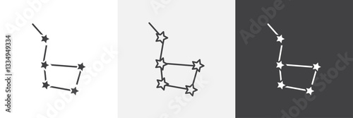 Constellation icons in Thin line black color. flat simple vector symbols illustration.