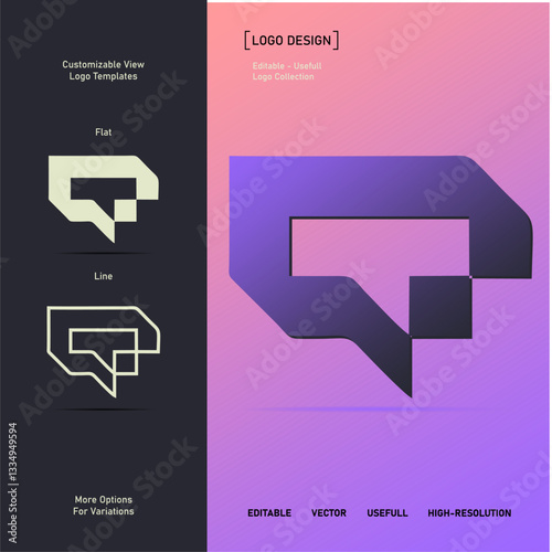 Futuristic T-Shaped Winged Logo – Geometric & Abstract Symbol in Gradient Purple – Modern Tech, Gaming, or Automotive Branding – High-Quality Vector Illustration for Business & Digital Identity