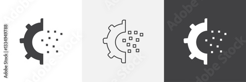 Digital transformation icons in Thin line black color. flat simple vector symbols illustration.
