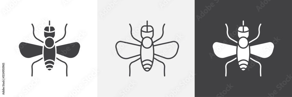 Fly insect icons in Thin line black color. flat simple vector symbols illustration. Fly insect icons in Thin line black color. flat simple vector symbols illustration.