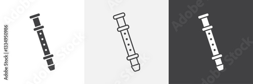 Flute icons in Thin line black color. flat simple vector symbols illustration.