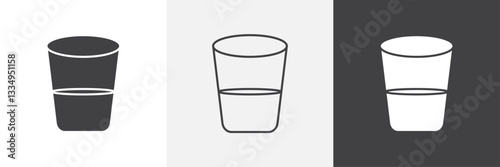 Half Glass icons in Thin line black color. flat simple vector symbols illustration.