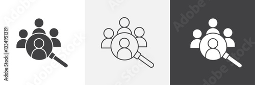 Hiring icons in Thin line black color. flat simple vector symbols illustration.