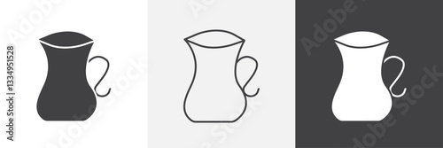 Jug icons in Thin line black color. flat simple vector symbols illustration.