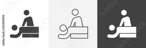 Massage icons in Thin line black color. flat simple vector symbols illustration.