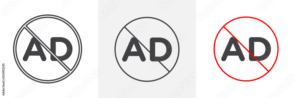 No audio description icons in Thin line black color. flat simple vector symbols illustration. No audio description icons in Thin line black color. flat simple vector symbols illustration.