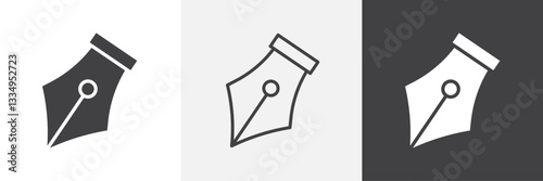 Pen nib icons in Thin line black color. flat simple vector symbols illustration.