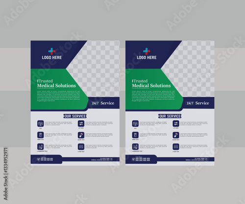Modern Medical Flyer Design Template for Trusted Solutions