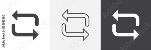 Replace icons in Thin line black color. flat simple vector symbols illustration.