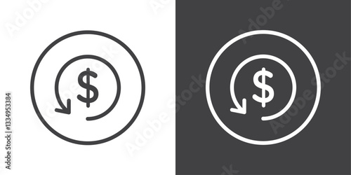 Refund icons in Thin line black color. flat simple vector symbols illustration.