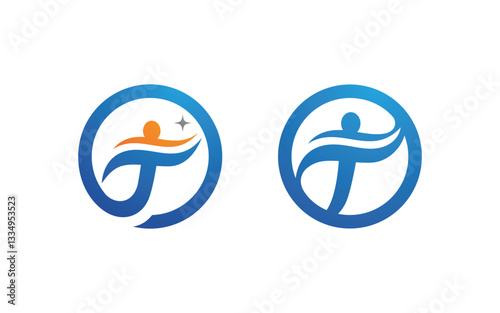 Healthy life trainer logo sign illustration vector design v.4