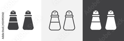 Salt pepper icons in Thin line black color. flat simple vector symbols illustration.