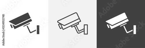 Security Camera icons in Thin line black color. flat simple vector symbols illustration.