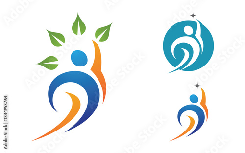 Healthy life trainer logo sign illustration vector design v.10
