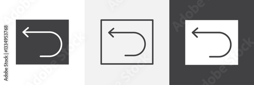Send back icons in Thin line black color. flat simple vector symbols illustration.