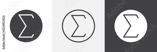 Sigma icons in Thin line black color. flat simple vector symbols illustration.