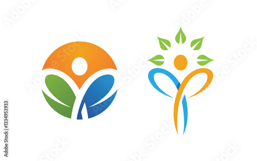 Healthy life trainer logo sign illustration vector design v.18