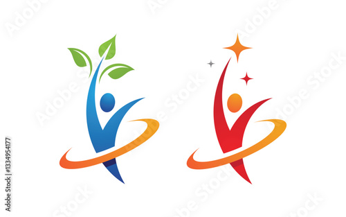 Healthy life trainer logo sign illustration vector design v.23
