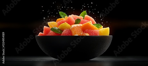 A vibrant bowl filled with colorful pieces of delicious fruit