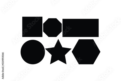 Shapes vector silhouette black image made by adobe illustrator.